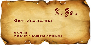 Khon Zsuzsanna névjegykártya